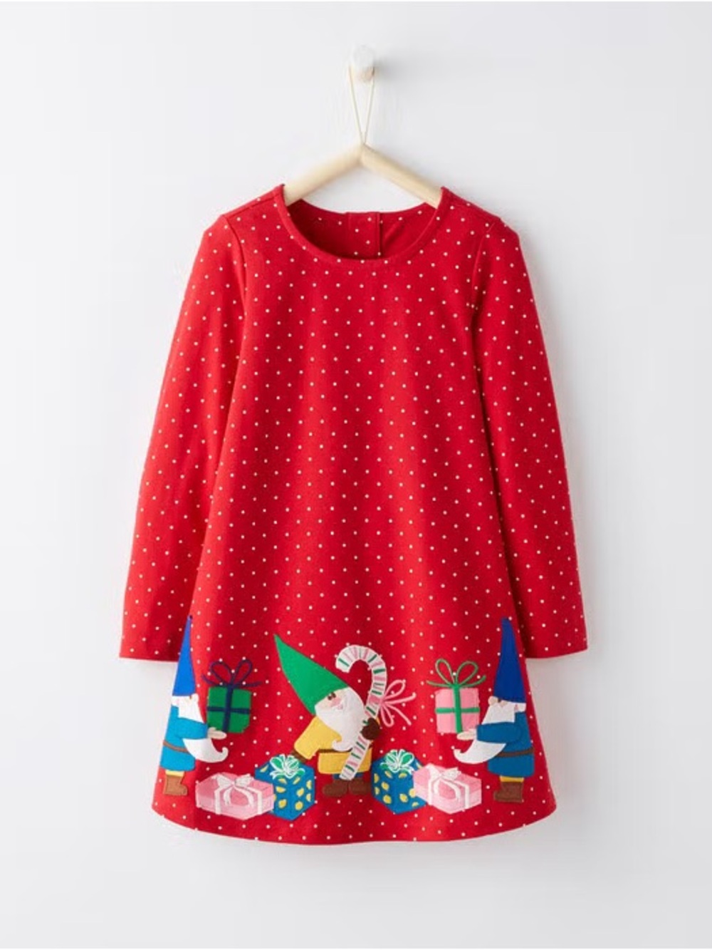 Hanna Andersson Red Polka Dot Holiday Gnome Dress